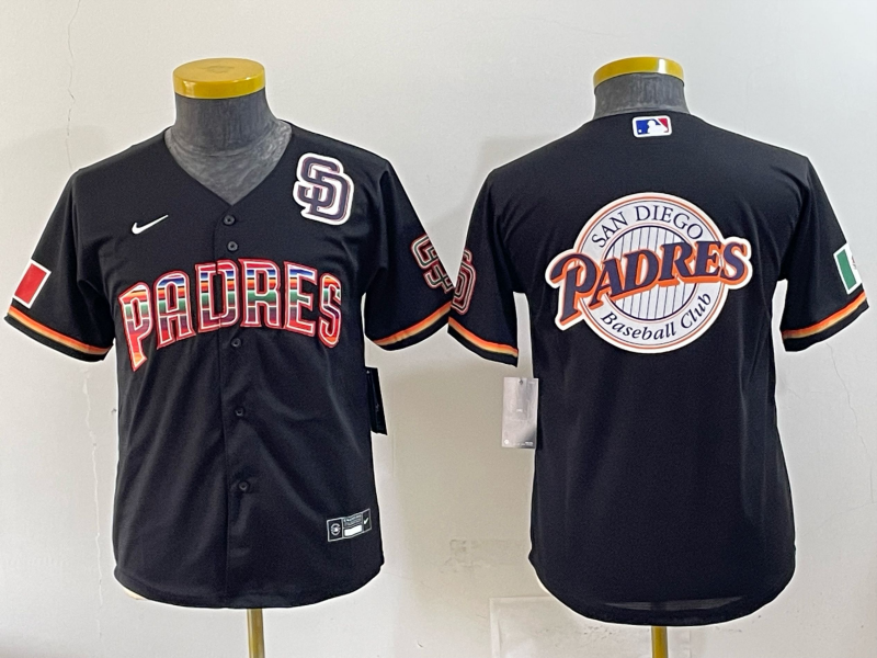 Youth San Diego Padres blank black Nike 2025 MLB Jersey 003->youth mlb jersey->Youth Jersey